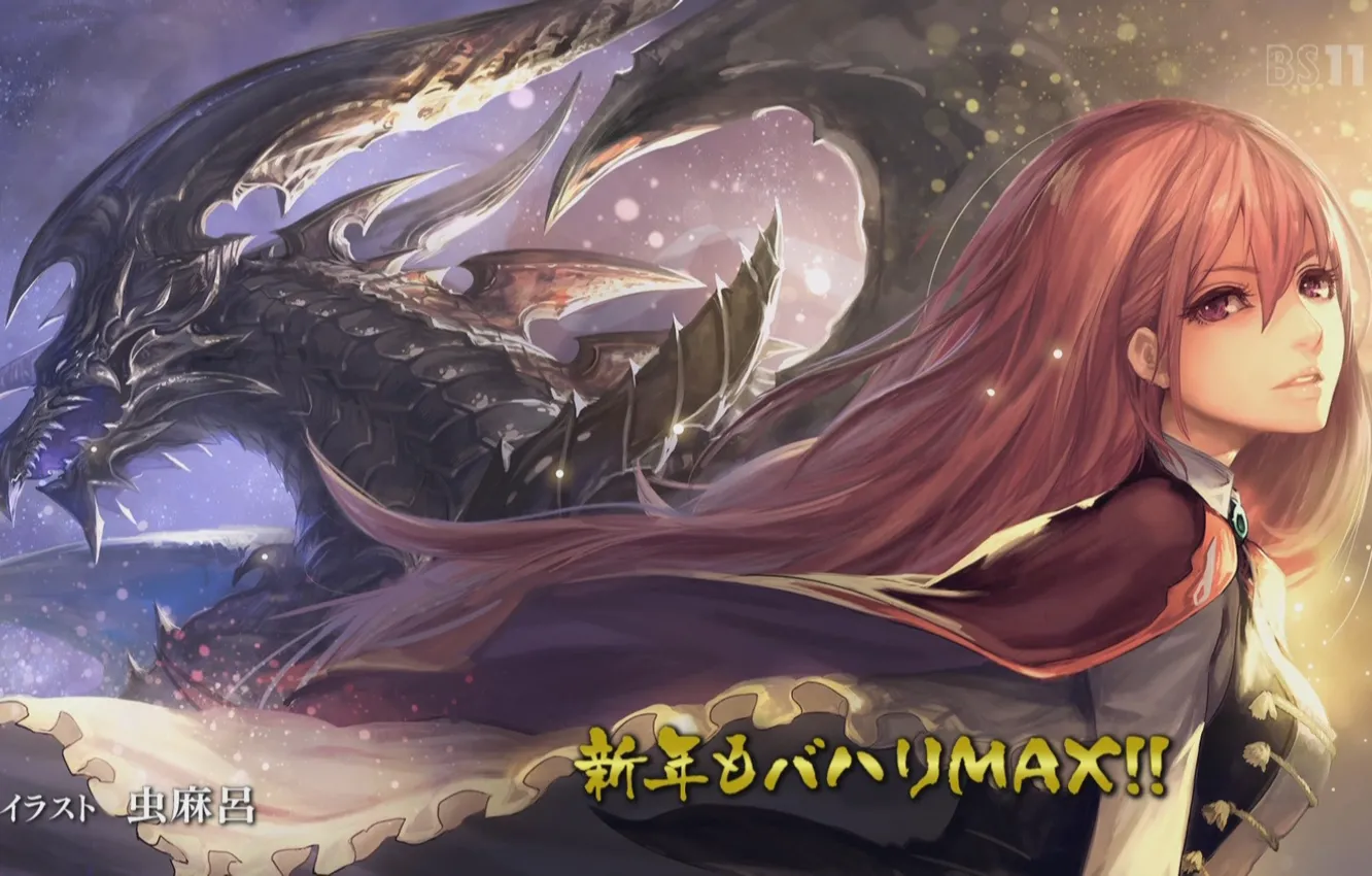 Photo wallpaper girl, dragon, art, Shingeki no Bahamut Virgin Soul, Rage of Bahamut innocent soul