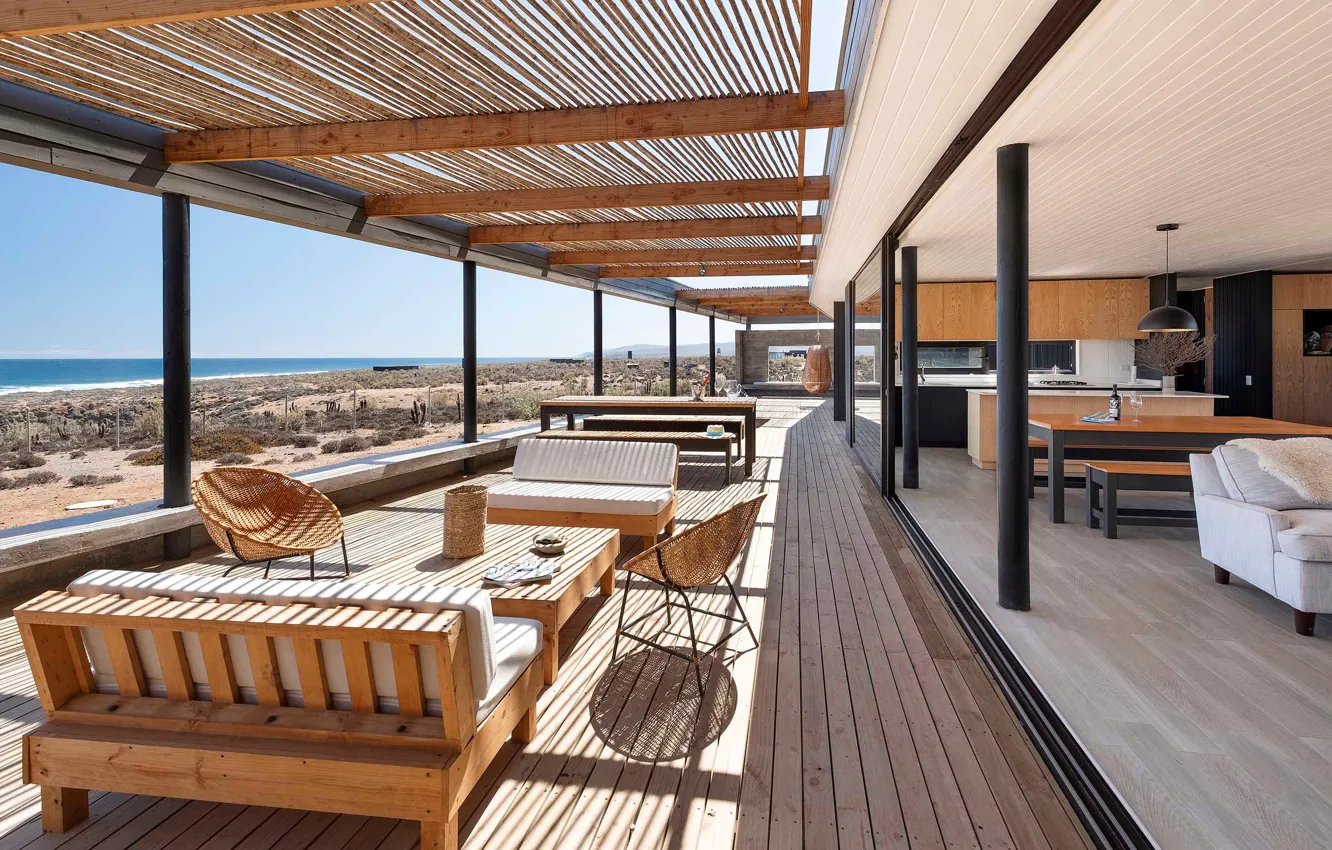 Photo wallpaper design, style, interior, kitchen, terrace, living room, dining room, seamless interface