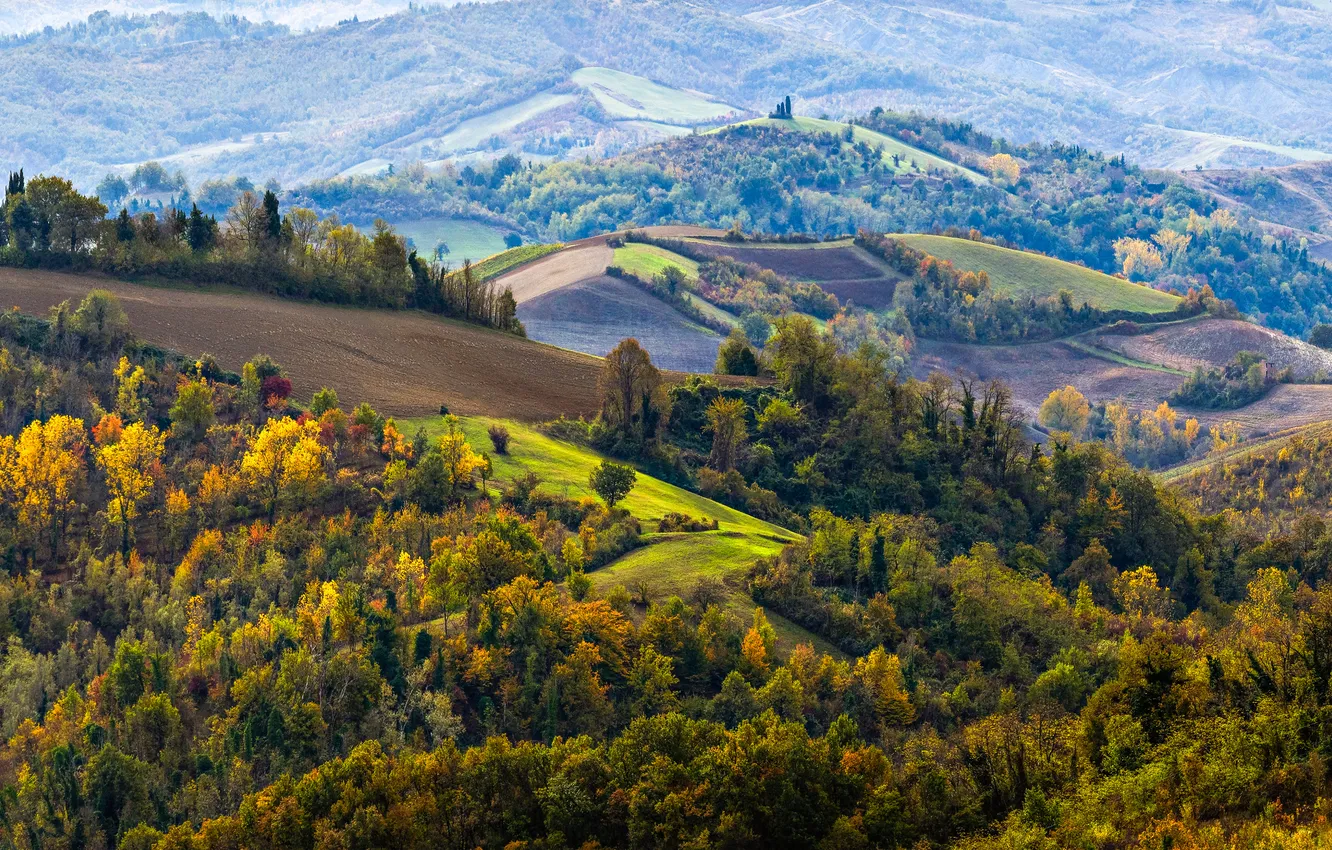 Photo wallpaper autumn, mountains, Italy