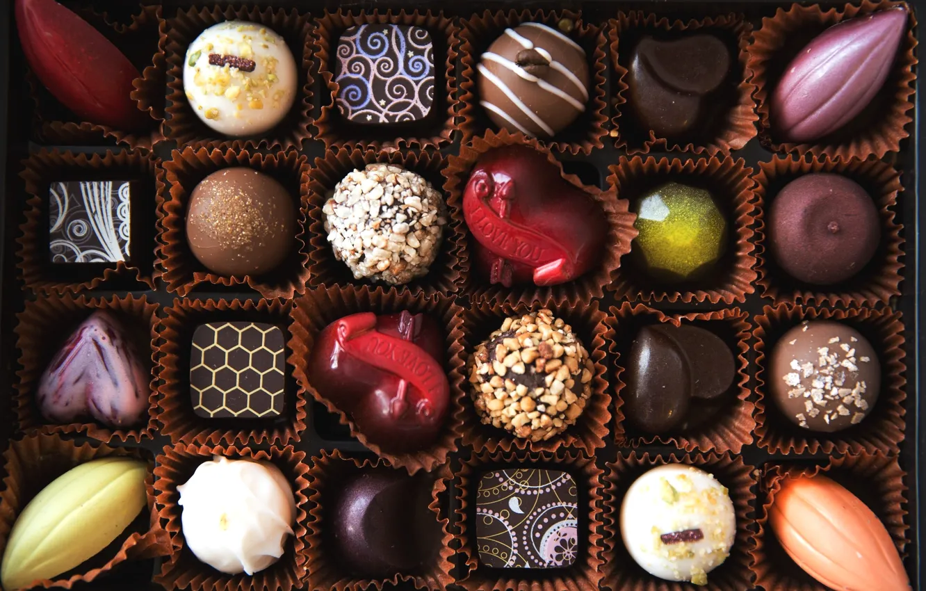 Photo wallpaper candy, sweets, cuts