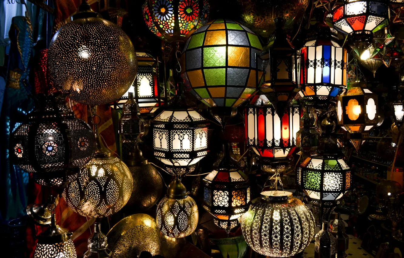Photo wallpaper lamp, lamp, Morocco