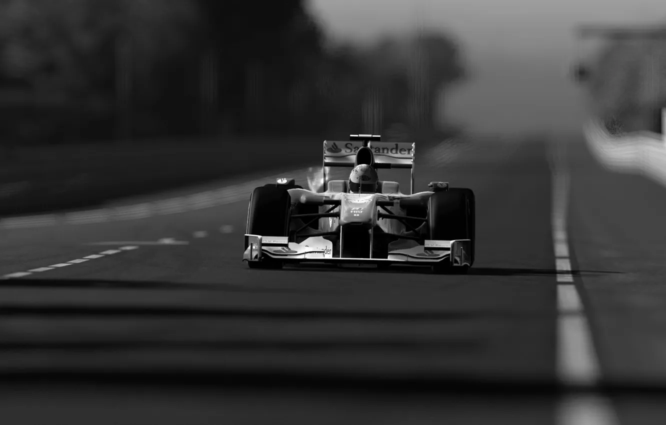 Photo wallpaper photo, sport, race, black and white, formula 1, the car