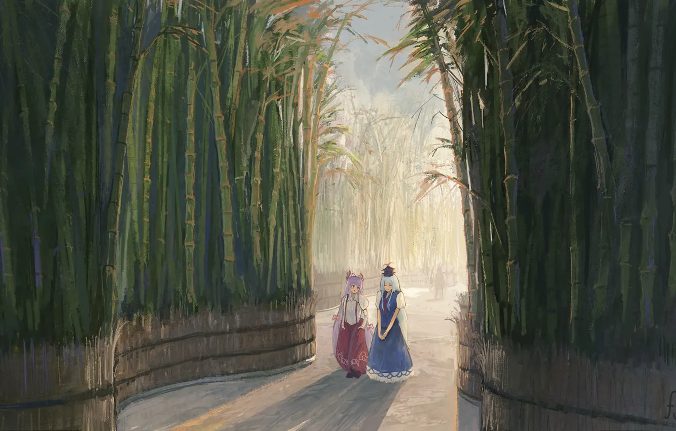 Photo wallpaper girl, bamboo, Touhou, Touhou