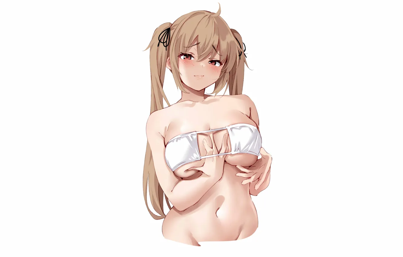 Photo wallpaper girl, sexy, cleavage, long hair, boobs, anime, beautiful, twintails