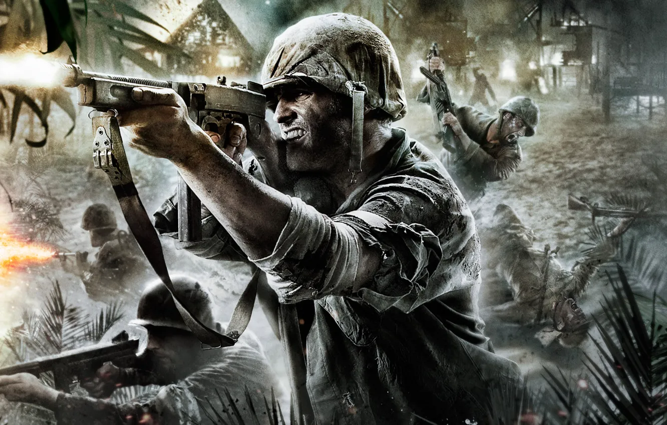 Photo wallpaper war, soldiers, Call of Duty