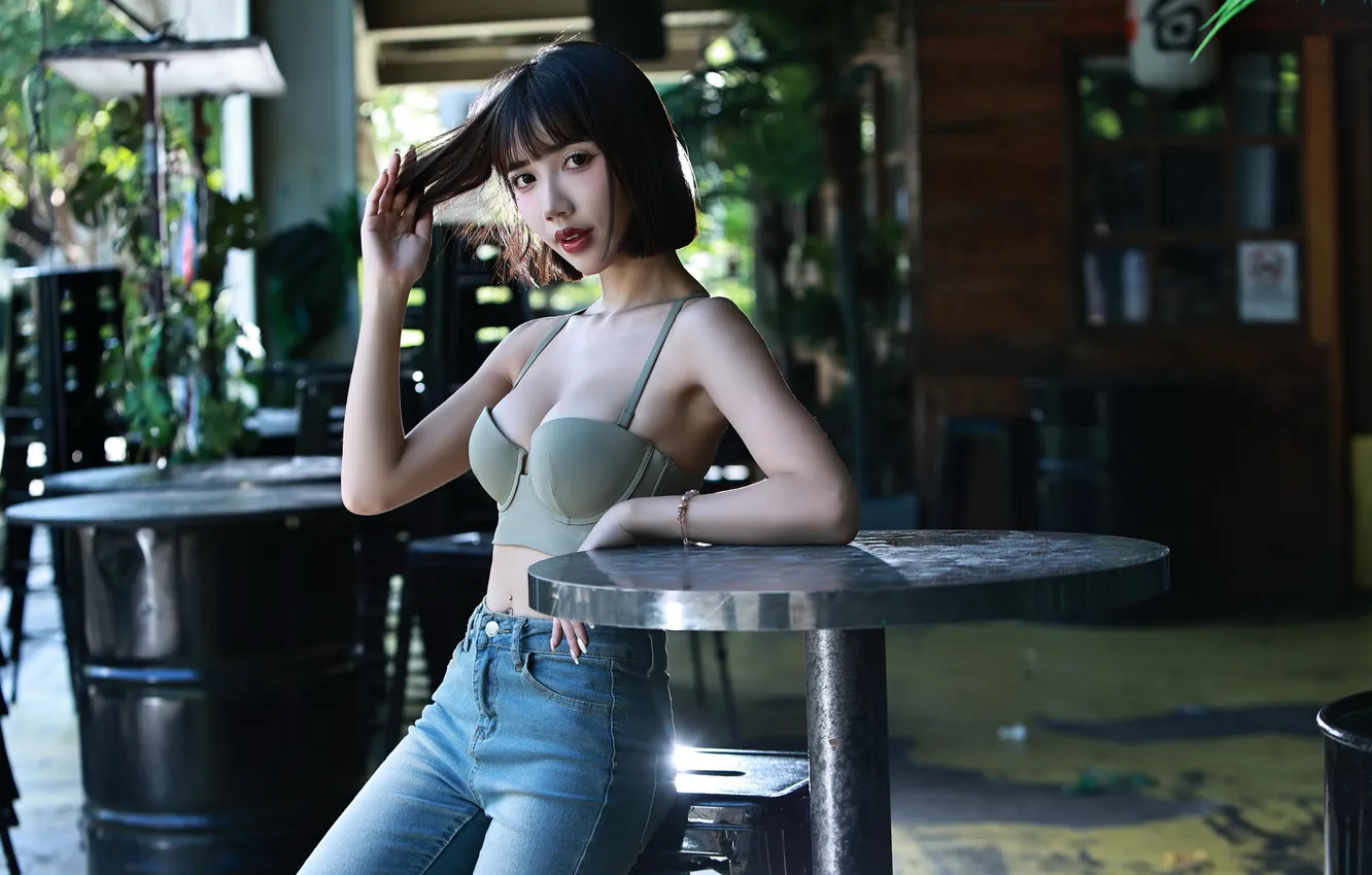 Photo wallpaper look, girl, Asian