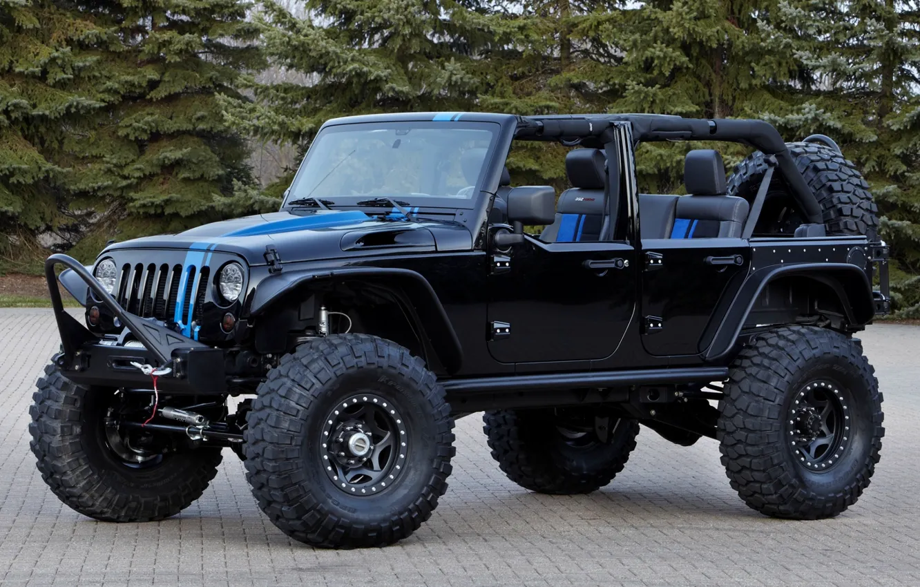 Photo wallpaper trees, concept, jeep, SUV, the concept, the front, jeep, apache