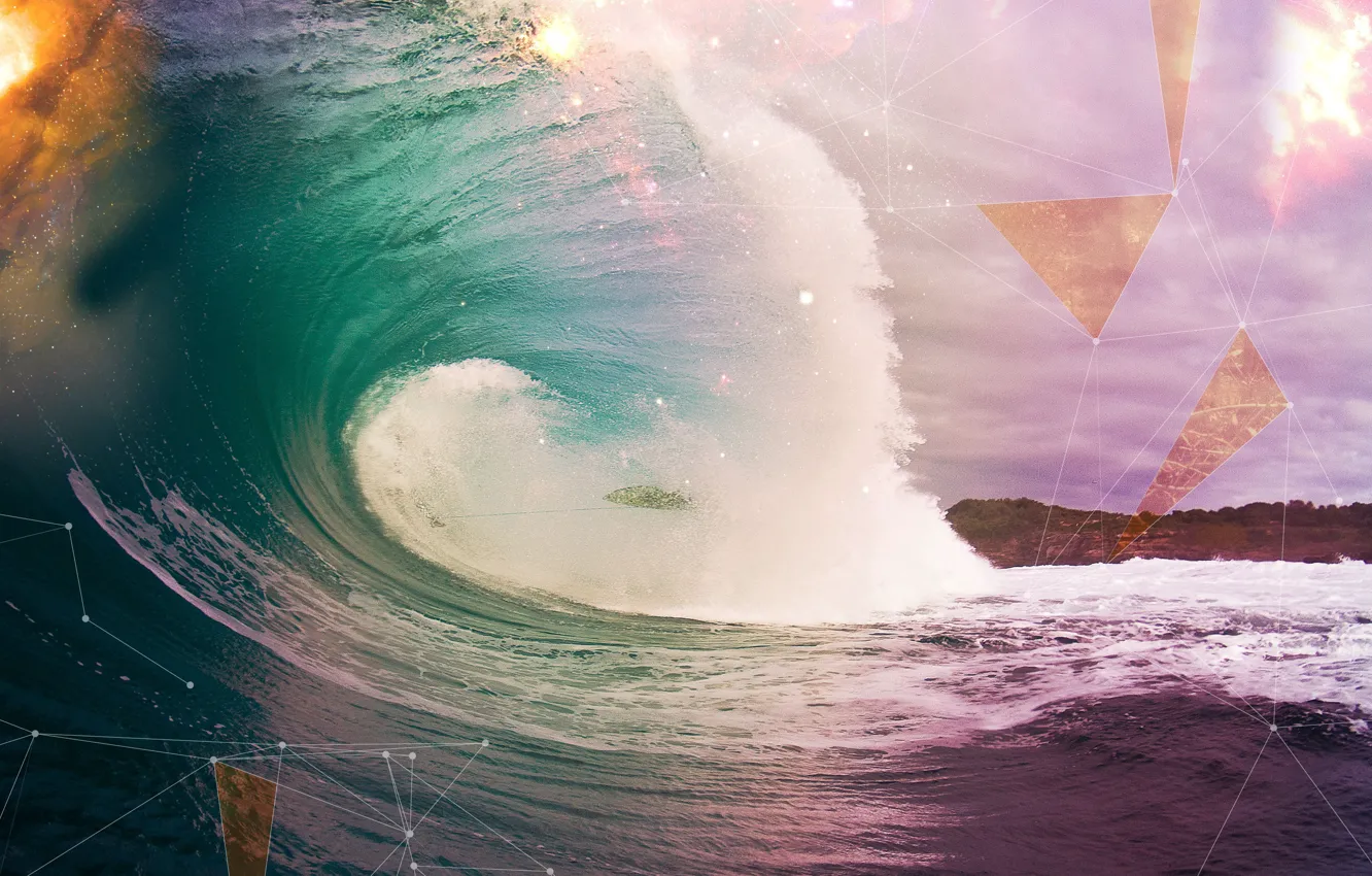 Photo wallpaper wave, the ocean, shore