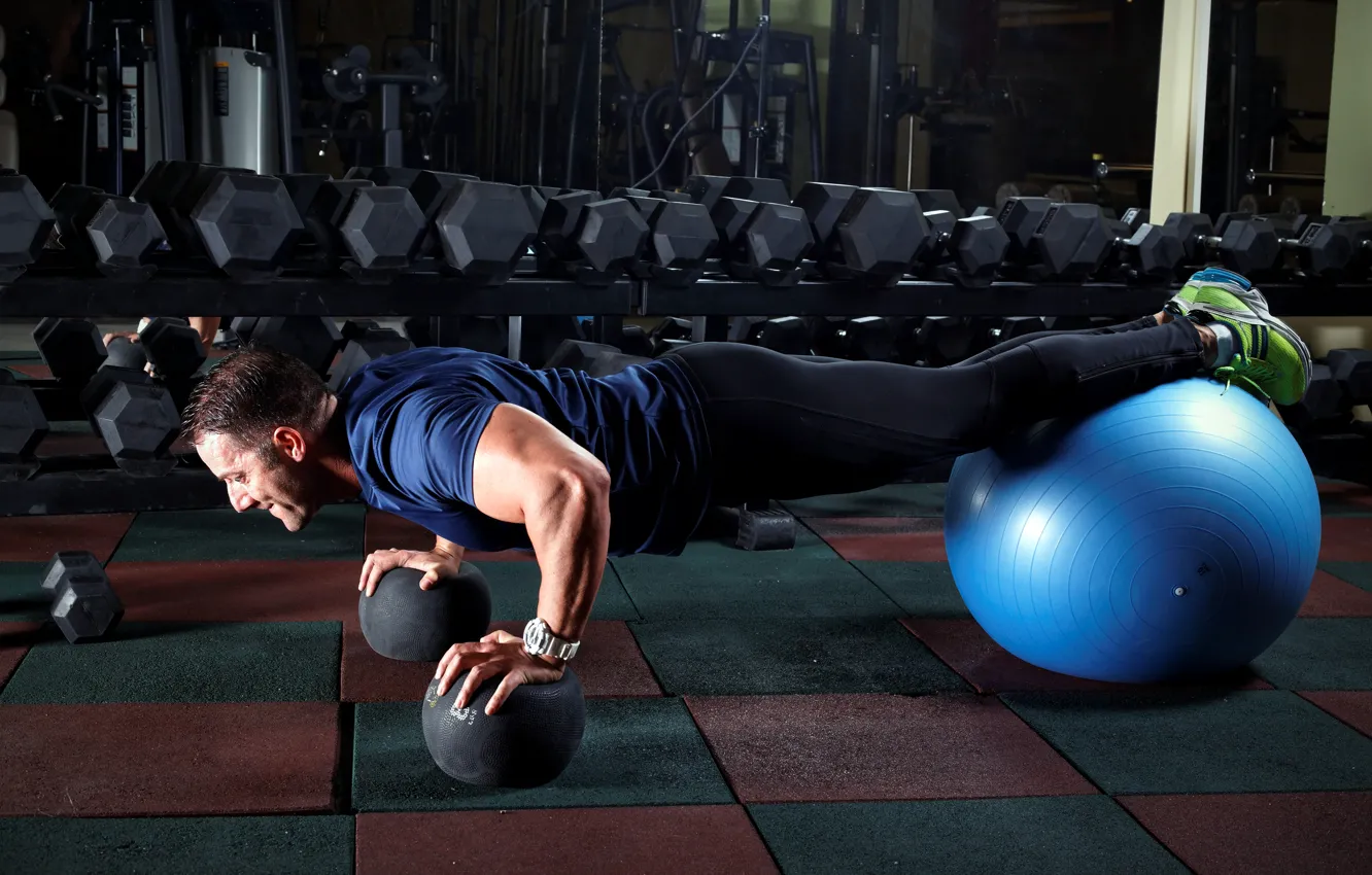Photo wallpaper workout, crossfit, pushups, training balls