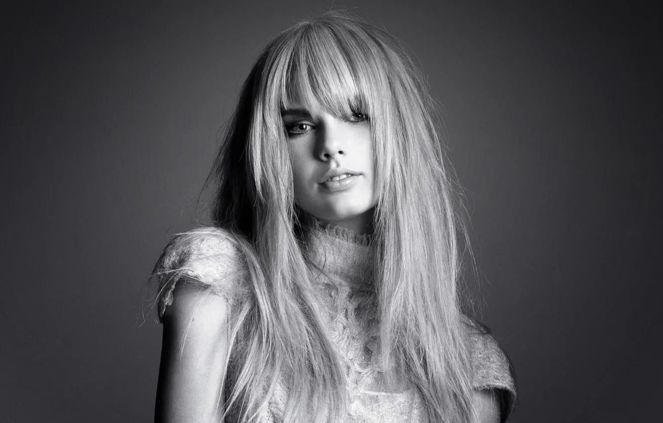 Photo wallpaper girl, blonde, Taylor Swift, black and white photo