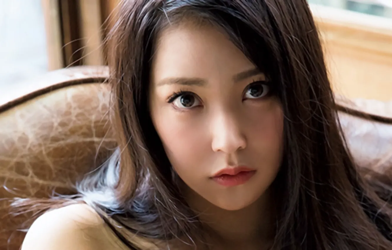 Photo wallpaper girl, long hair, beautiful, pretty, lips, face, asian, attractive