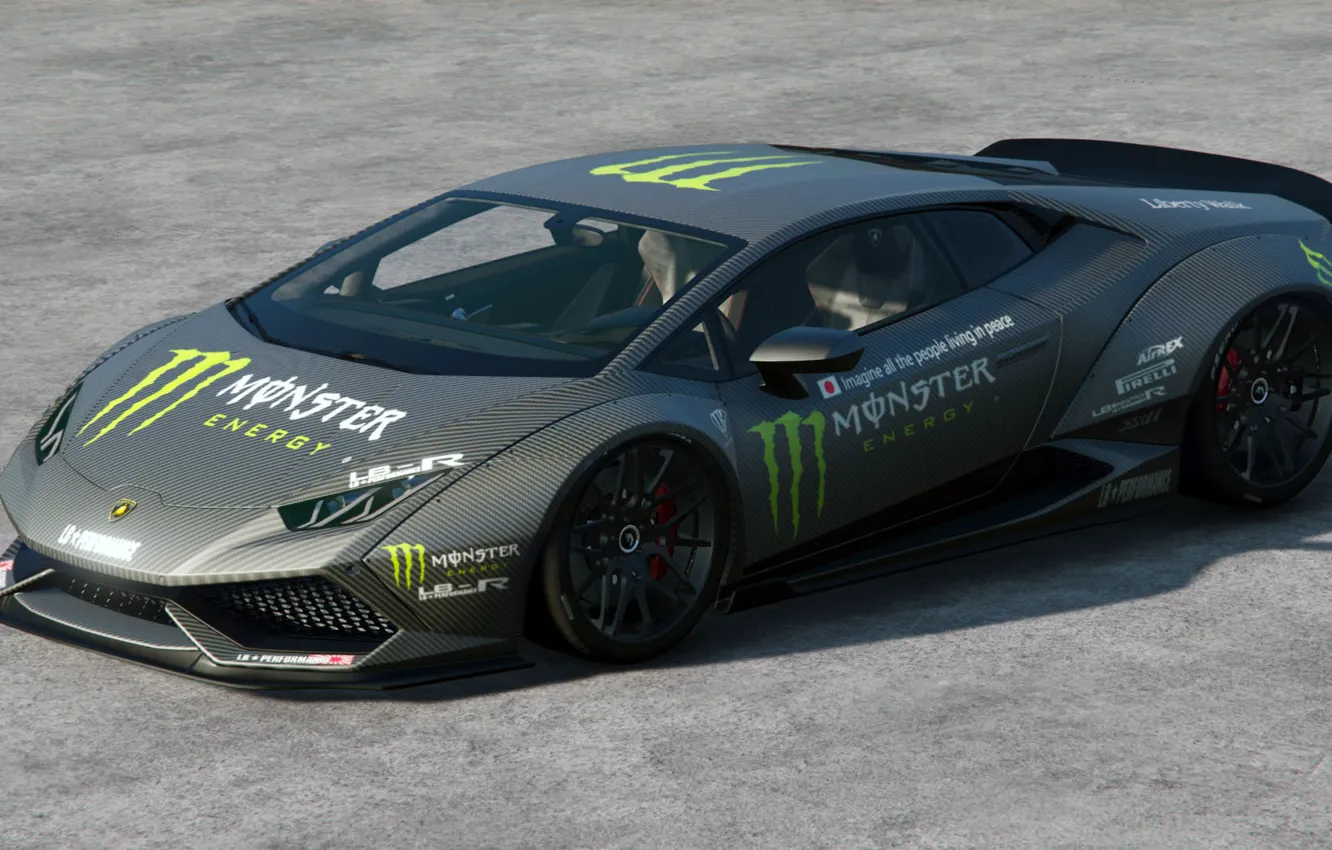 Photo wallpaper Lamborghini, Huracan, LP-610, LibertyWalk, Monster livery