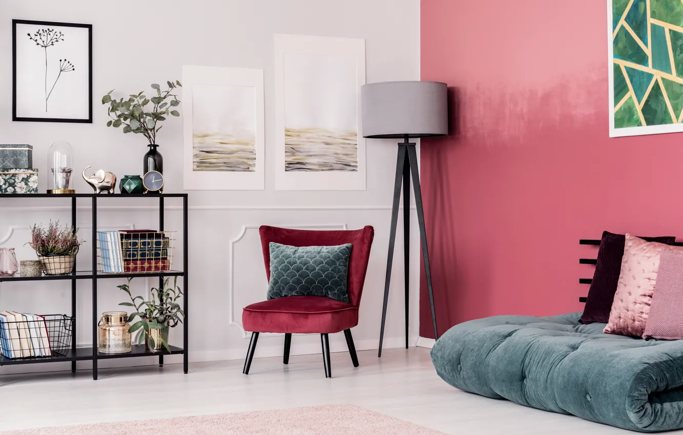 Photo wallpaper design, comfort, living room