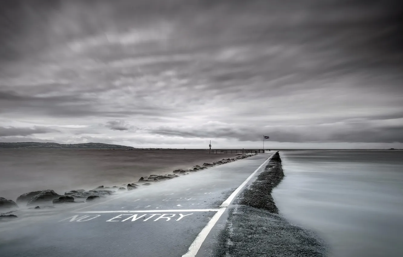 Photo wallpaper sea, shore, the evening