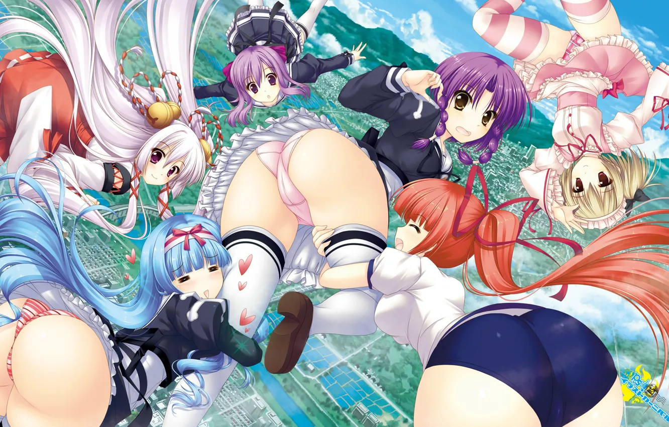 Photo wallpaper girl, falls, Shirogane Otome