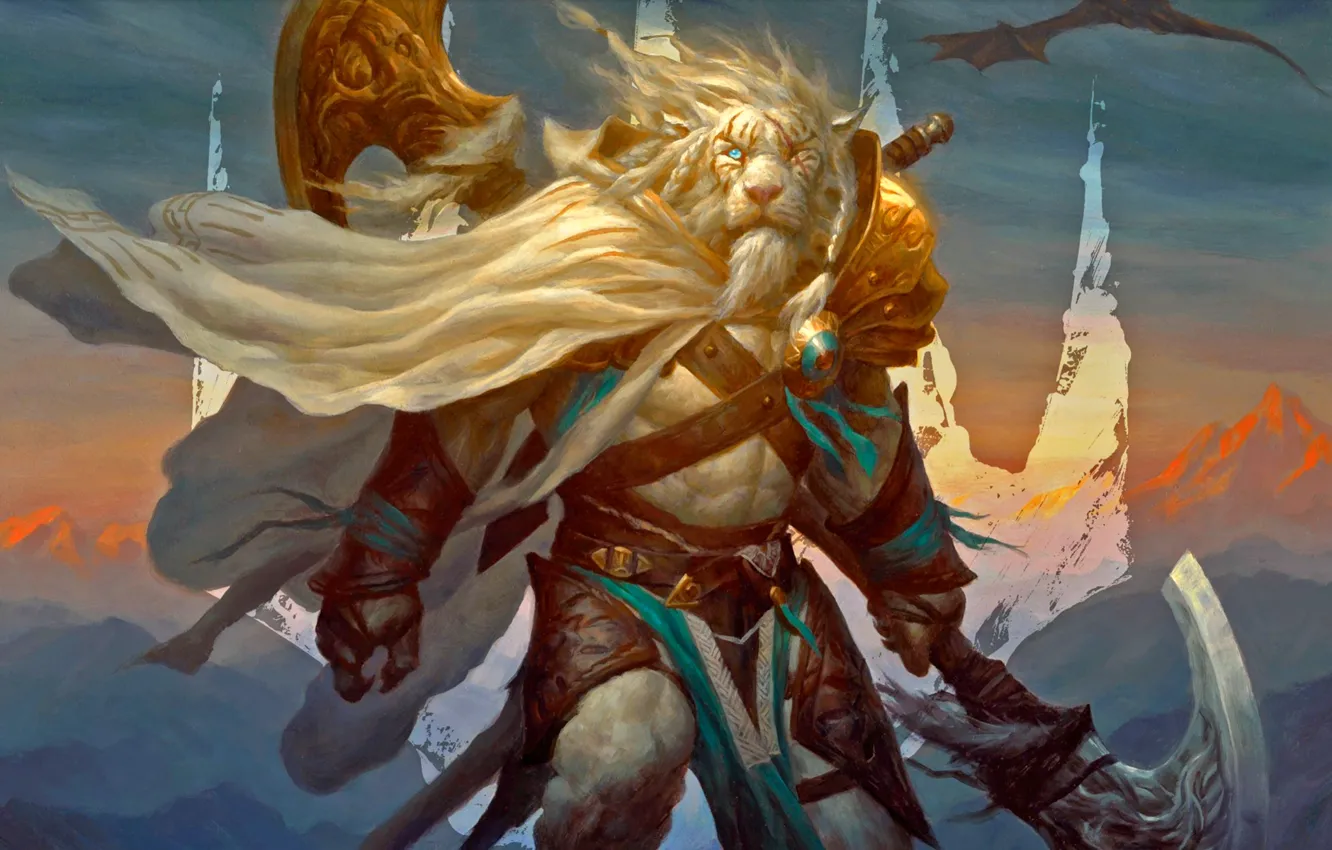 Photo wallpaper Leo, armor, Warrior, axe