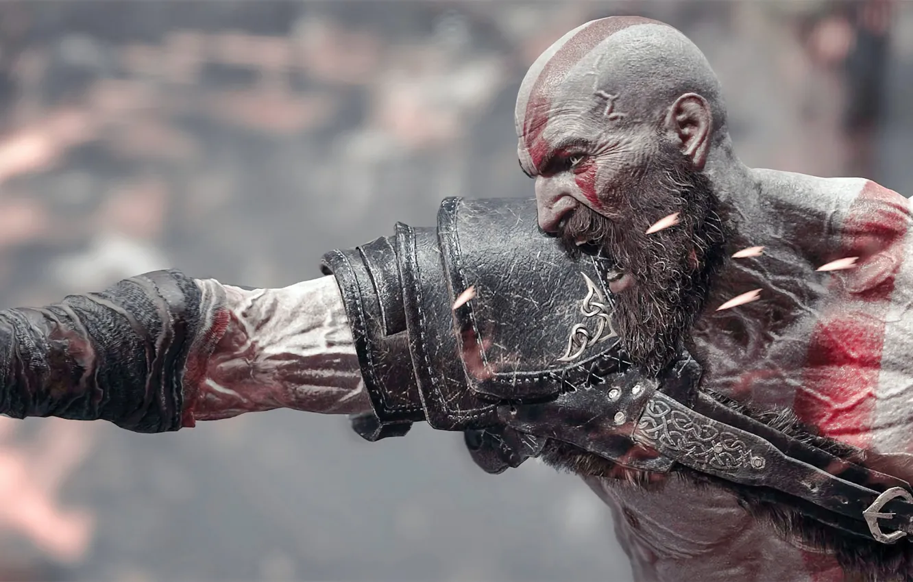 Photo wallpaper Kratos, Forte, powerful, man, Deus, Bearb, God of war, demigod