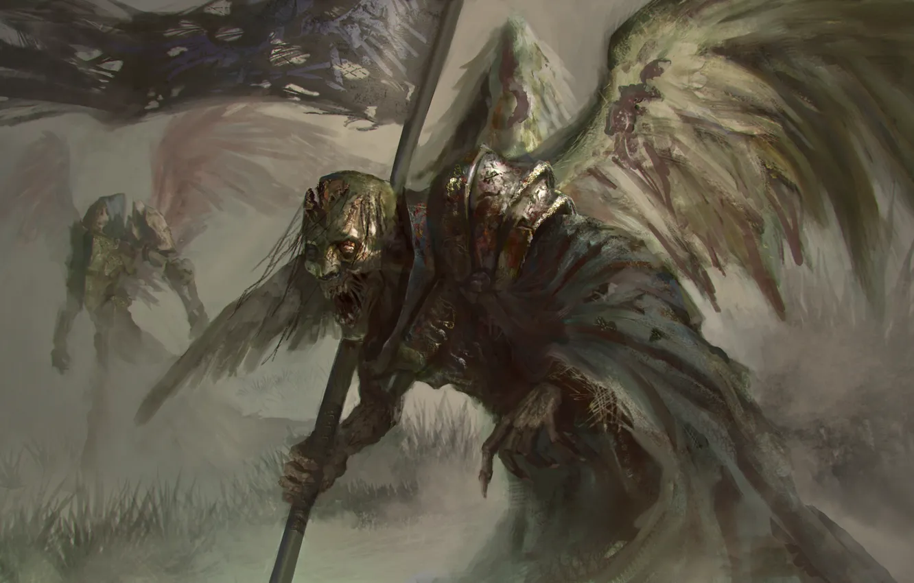 Photo wallpaper wings, fantasy, undead