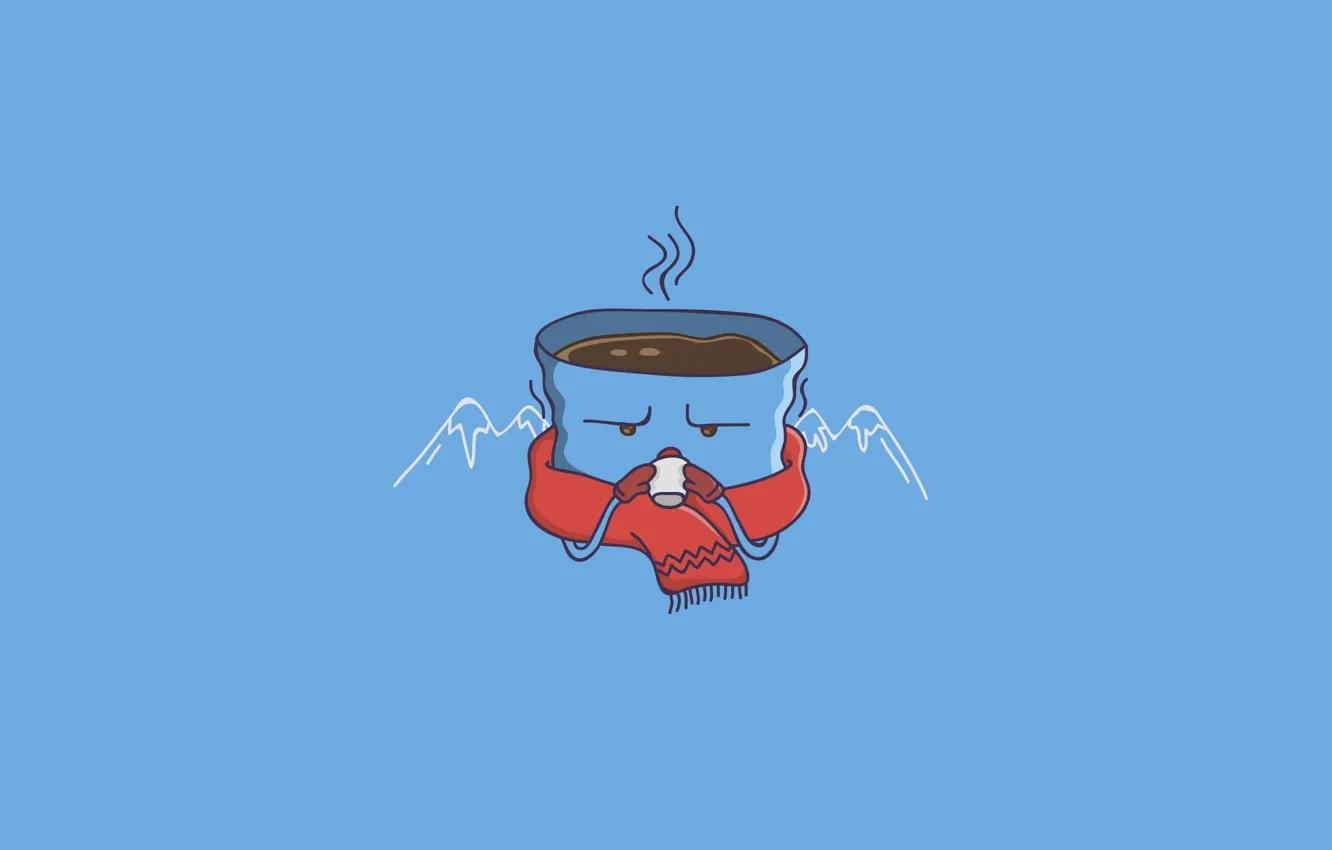 Photo wallpaper winter, December, coffee, Illustration, hello
