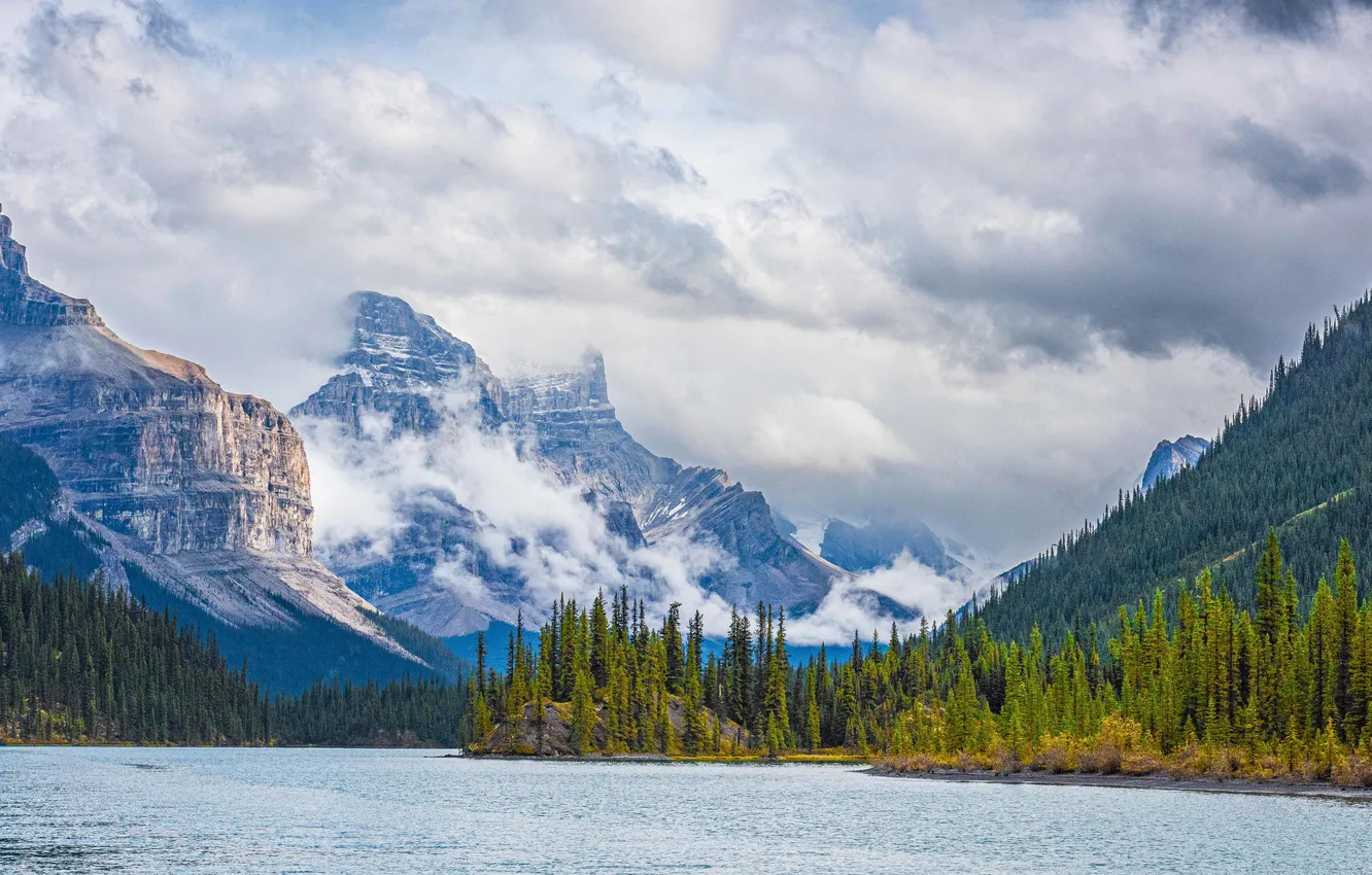 Photo wallpaper mountains, lake, Canada, Albert