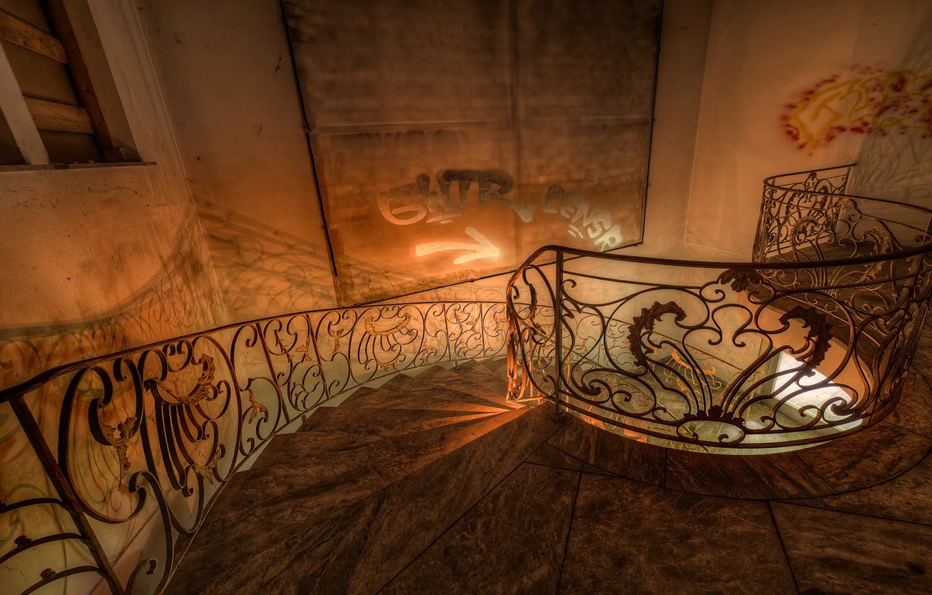 Photo wallpaper background, wall, ladder