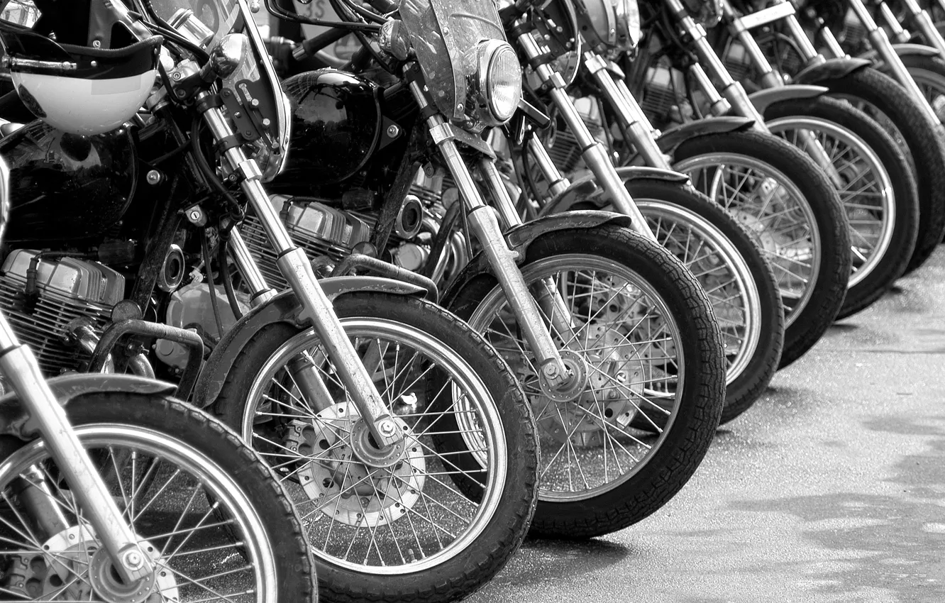 Photo wallpaper metal, tires, motorcycles, motor vehicles