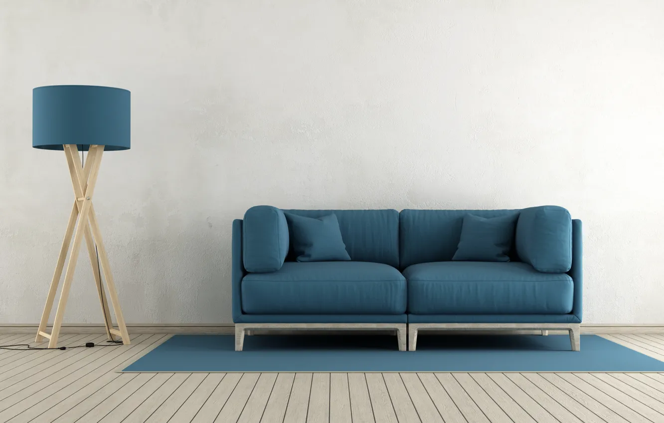 Photo wallpaper sofa, interior, living room, sofa, lamp