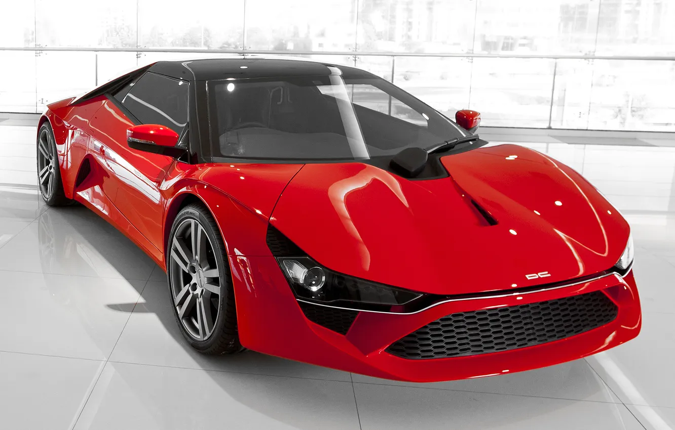 Photo wallpaper machine, red, supercar, the front, DC Design, Avanti