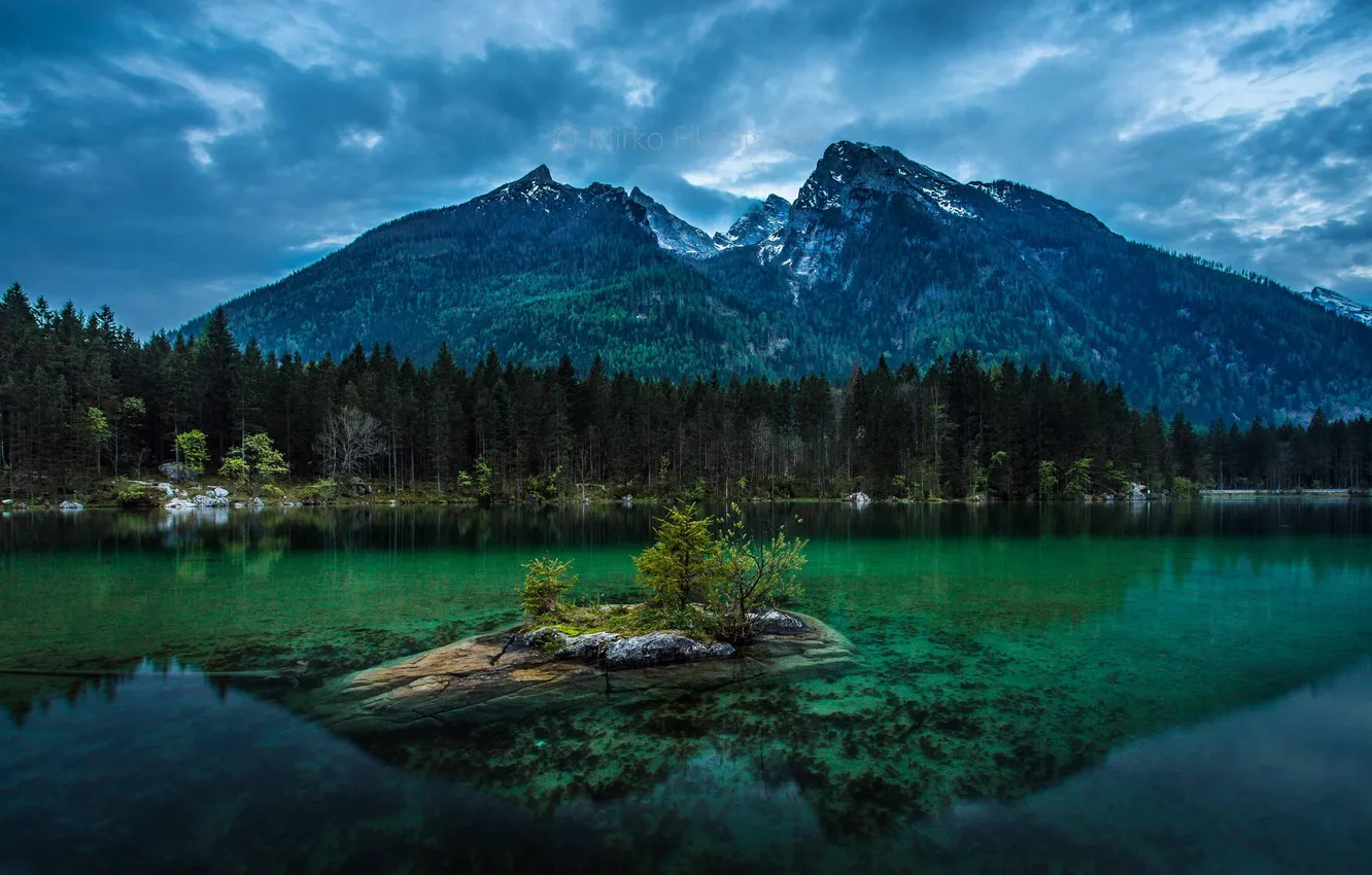 Photo wallpaper forest, mountains, nature, lake, reflection