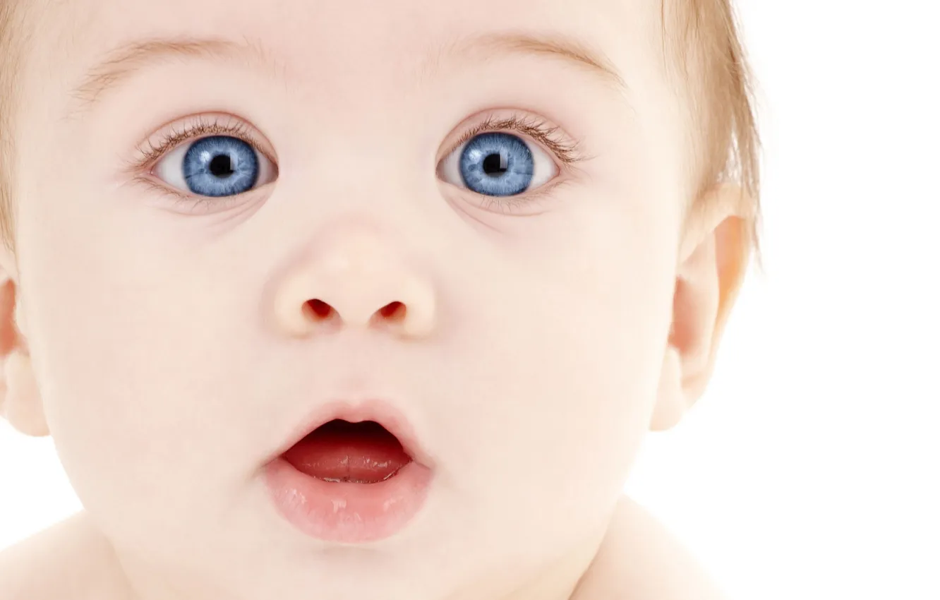 Photo wallpaper look, baby, blue eyes