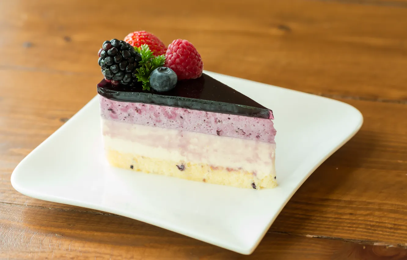Photo wallpaper berries, cake, cake, dessert, cakes, sweet, sweet, dessert