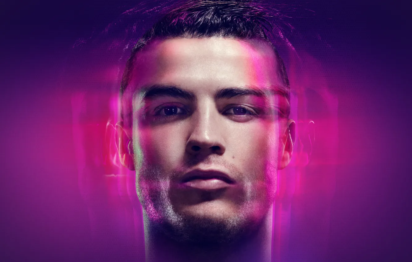 Photo wallpaper face, attack, star, Cristiano Ronaldo, real Madrid, CR7, face, Real Madrid