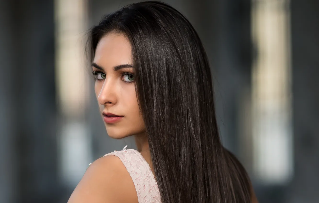 Photo wallpaper girl, model, hair