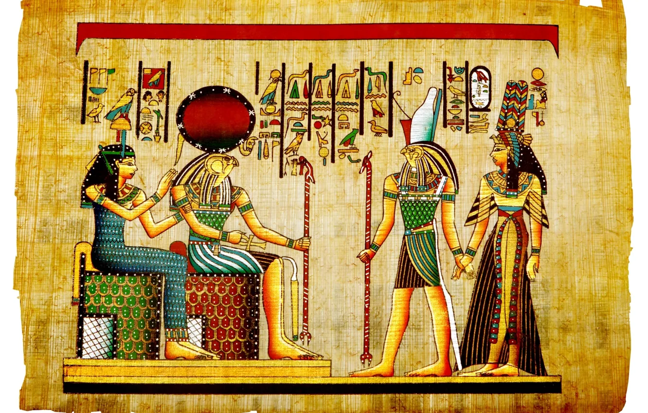 Photo wallpaper Pharaoh, character, Egypt, papyrus