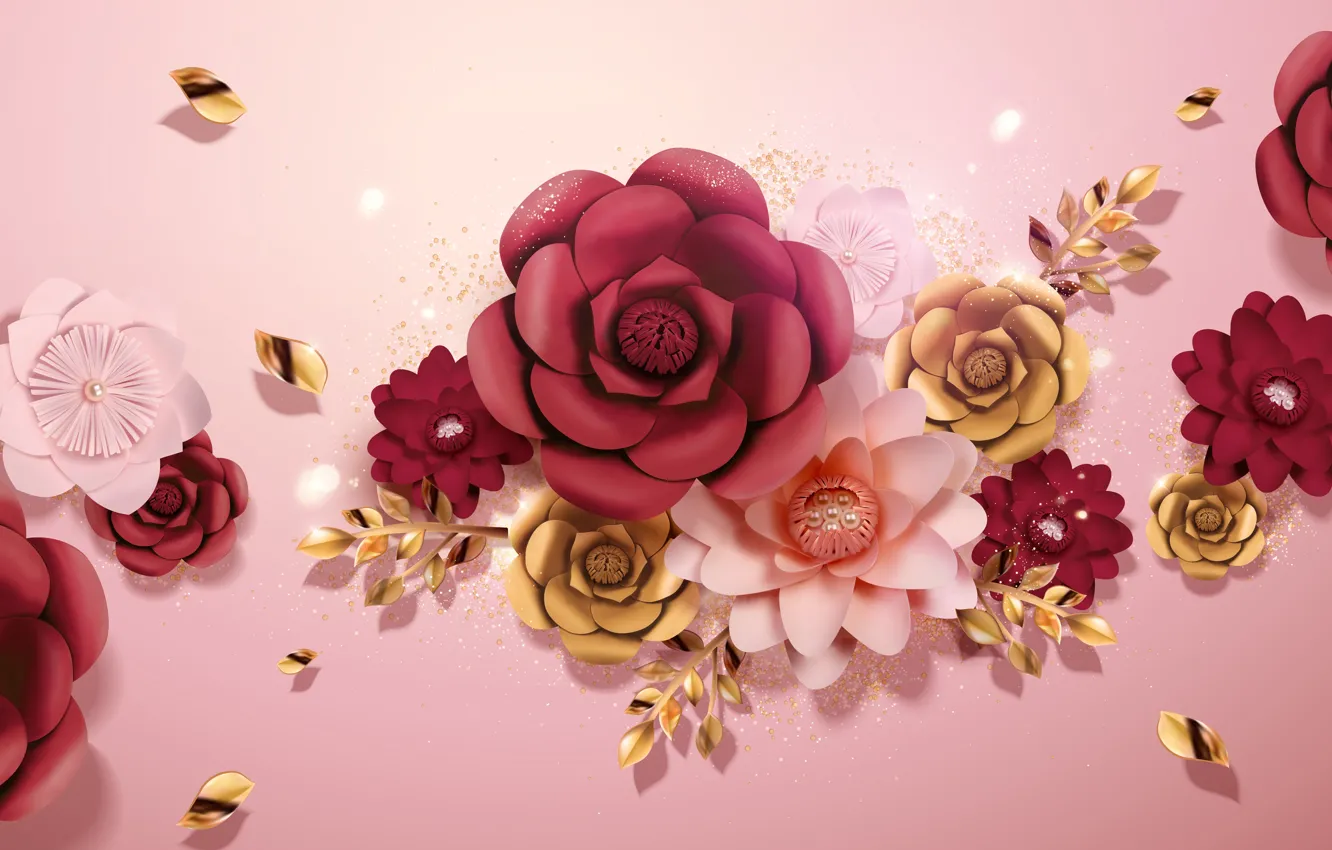 Photo wallpaper flowers, background, pink, texture, flovers