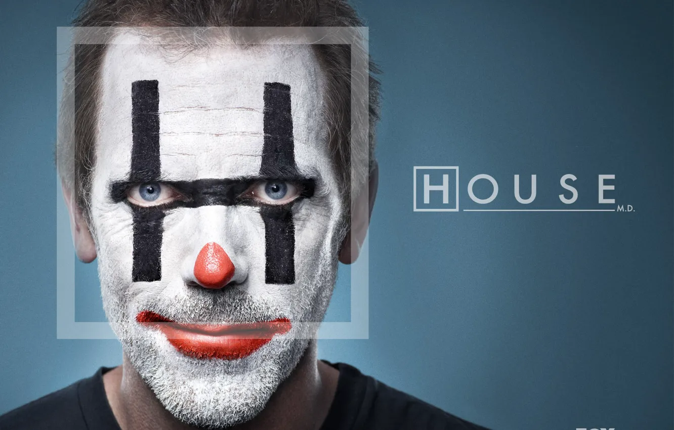 Photo wallpaper clown, House, Dr. house, Hugh Laurie