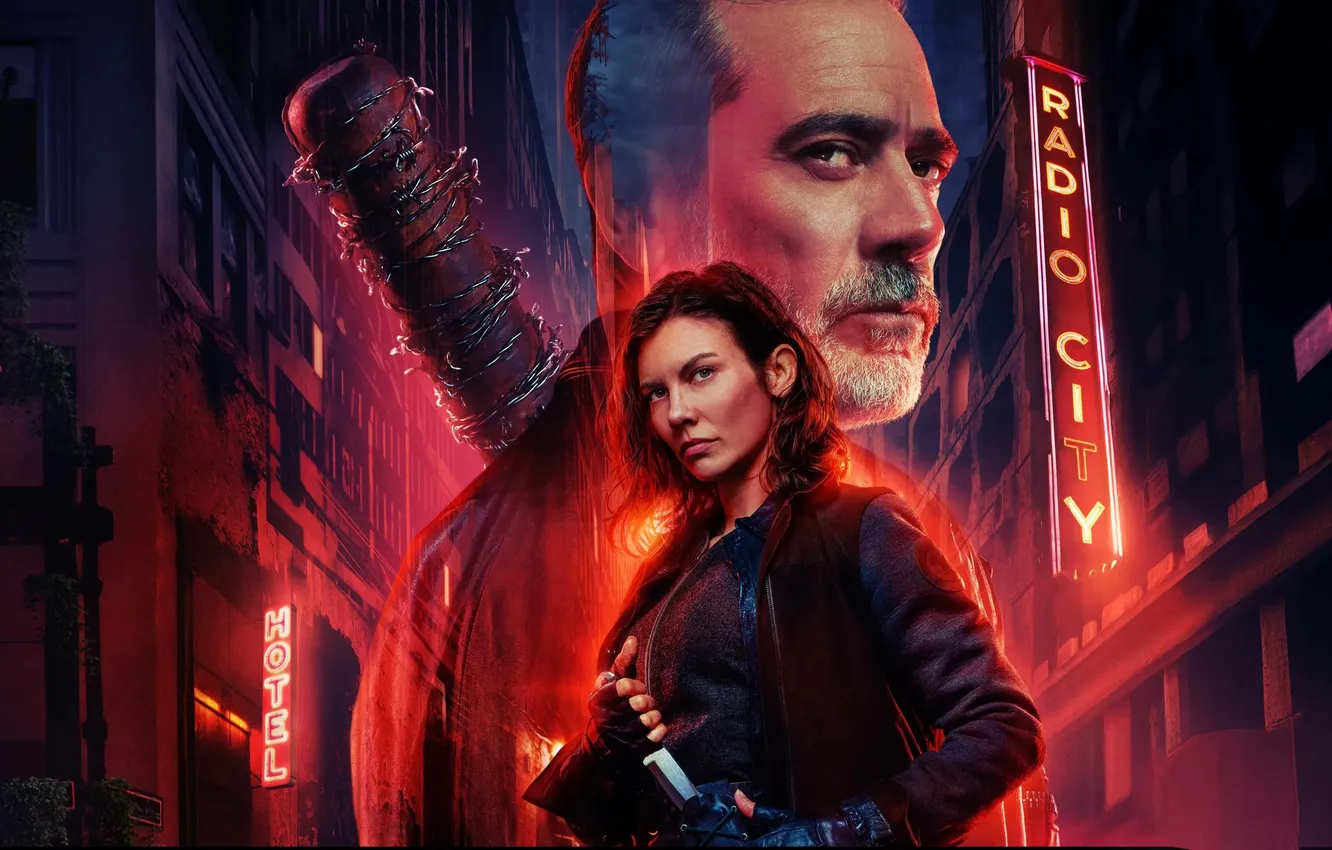 Photo wallpaper horror, the series, Thriller, poster, Jeffrey Dean Morgan, Jeffrey Dean Morgan, Lauren Cohan, Lauren Cohan