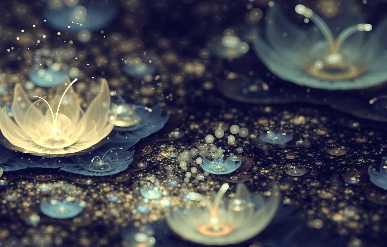 Photo wallpaper flowers, abstraction, Lily, fractal