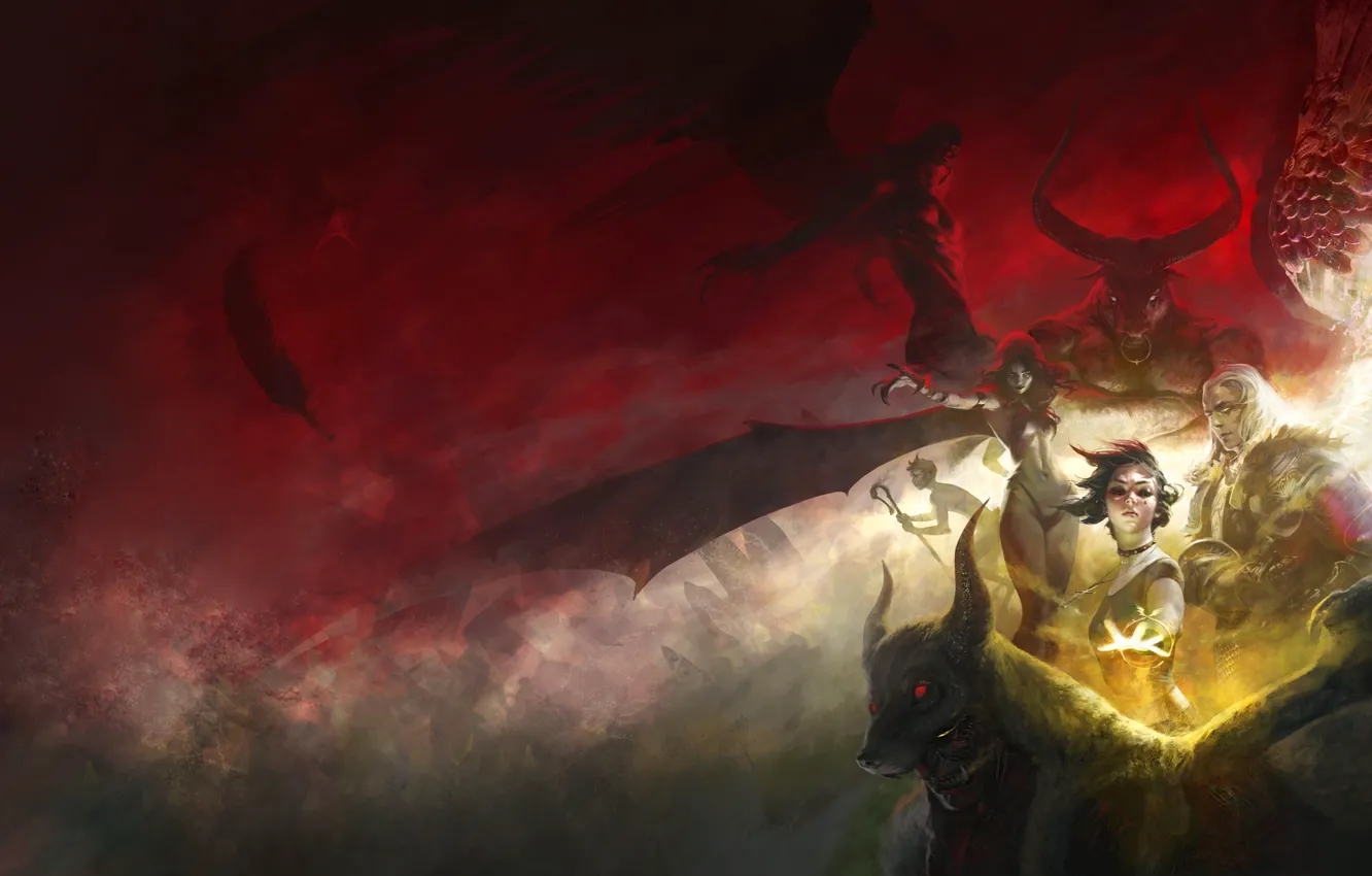 Photo wallpaper digitalpainting, angel, Illustration, Darkgirl, Epicbattle, by Antonio De Luca, Pandora 4, Antonio De Luca
