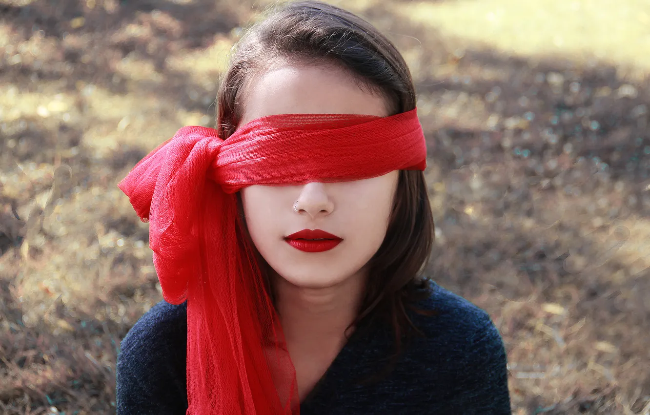 Photo wallpaper girl, makeup, piercing, headband, brown hair