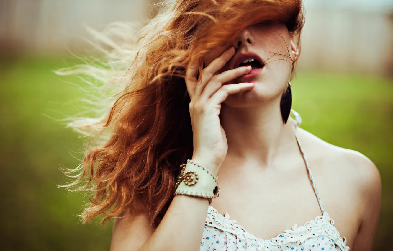 Photo wallpaper girl, background, hair