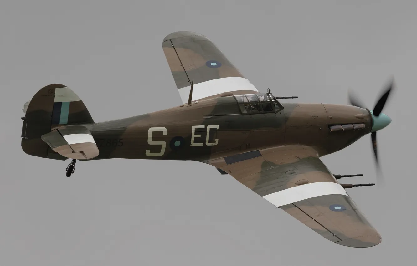 Photo wallpaper fighter, British, single-engine, Hurricane IIC