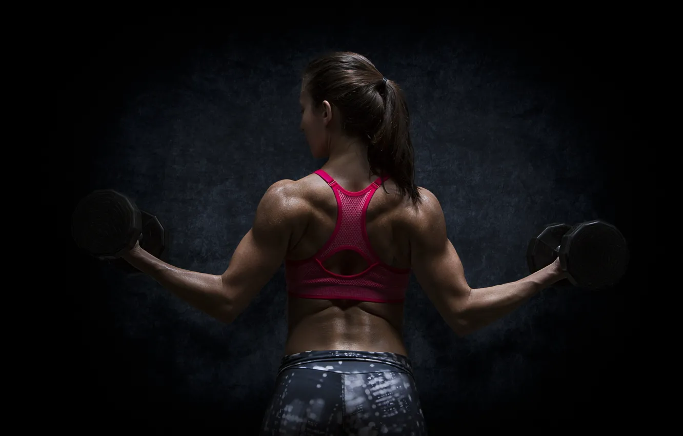Photo wallpaper pose, female, workout, bodybuilding