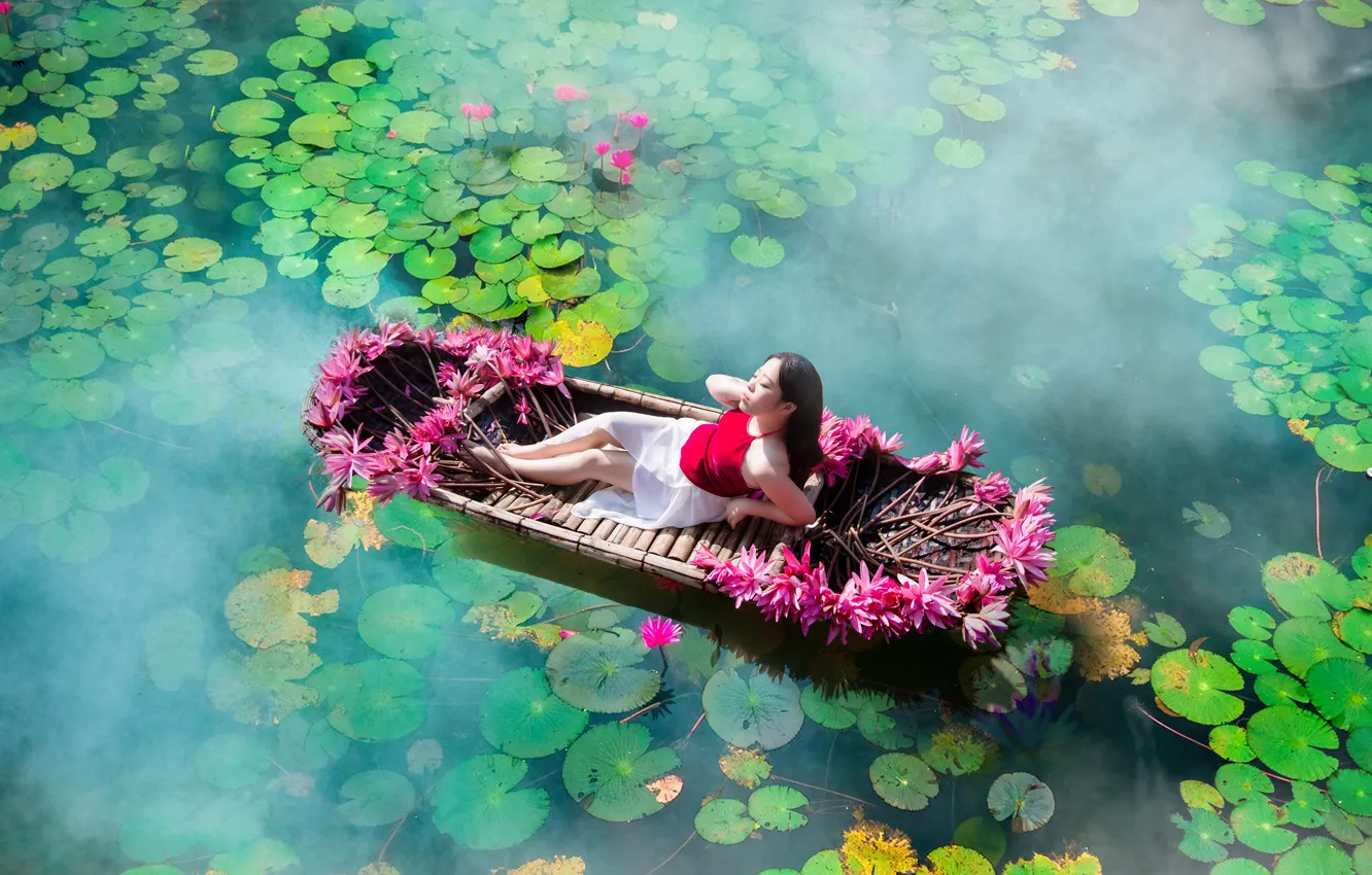 Photo wallpaper girl, woman, asian, cute