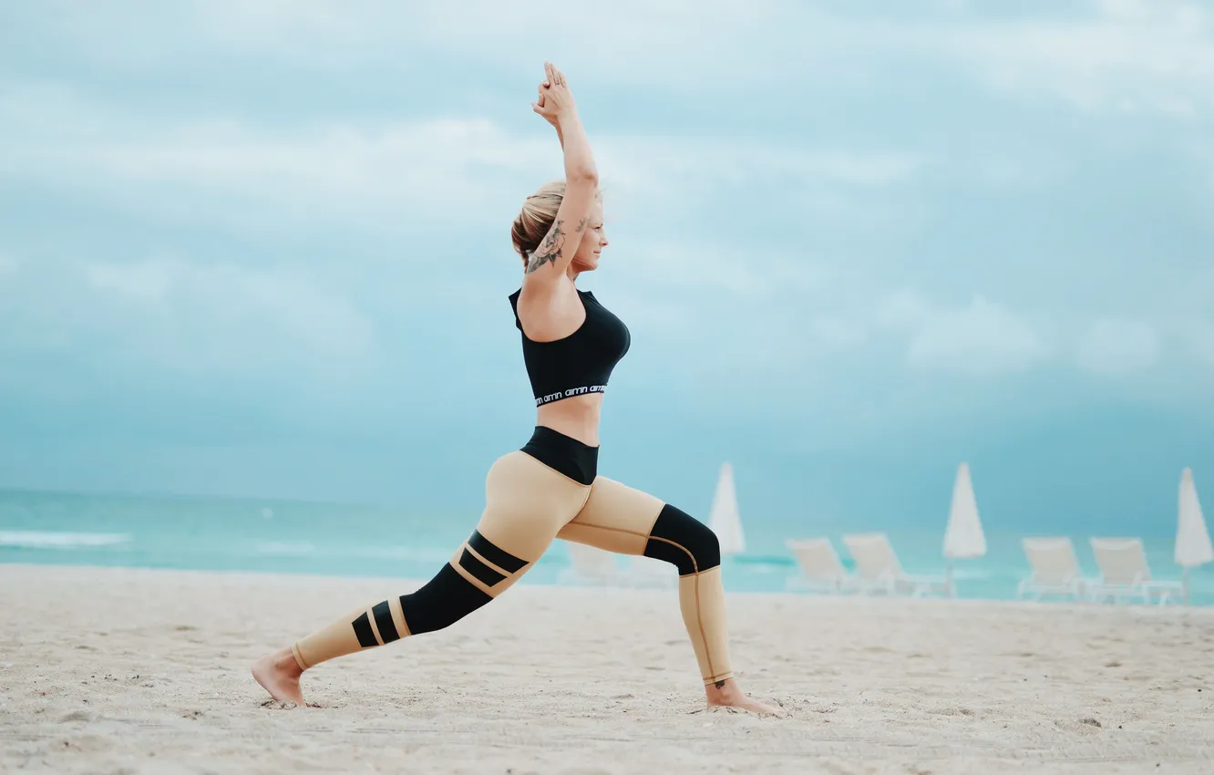 Photo wallpaper gym, leggings, woman fitness, Buttock, activewear, woman exercises, woman streching, woman workout