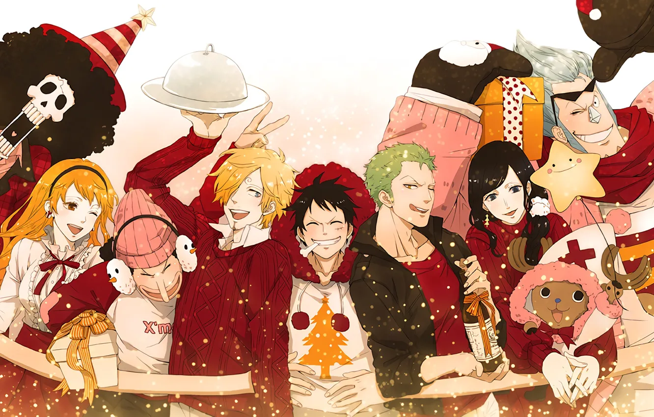 Photo wallpaper anime, art, friends, One Piece, personage
