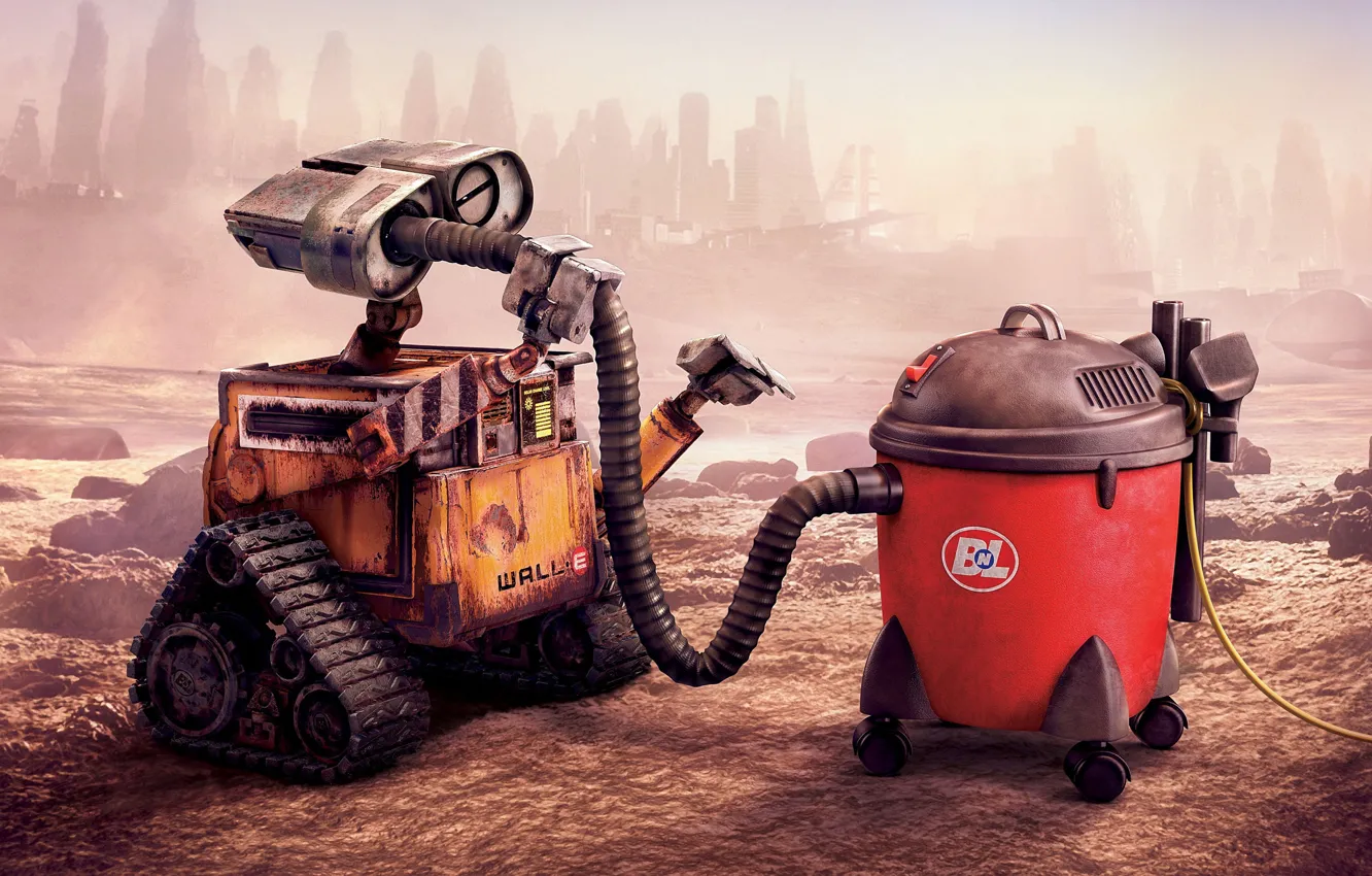 Photo wallpaper robot, wall-e, vacuum cleaner, Scavenger