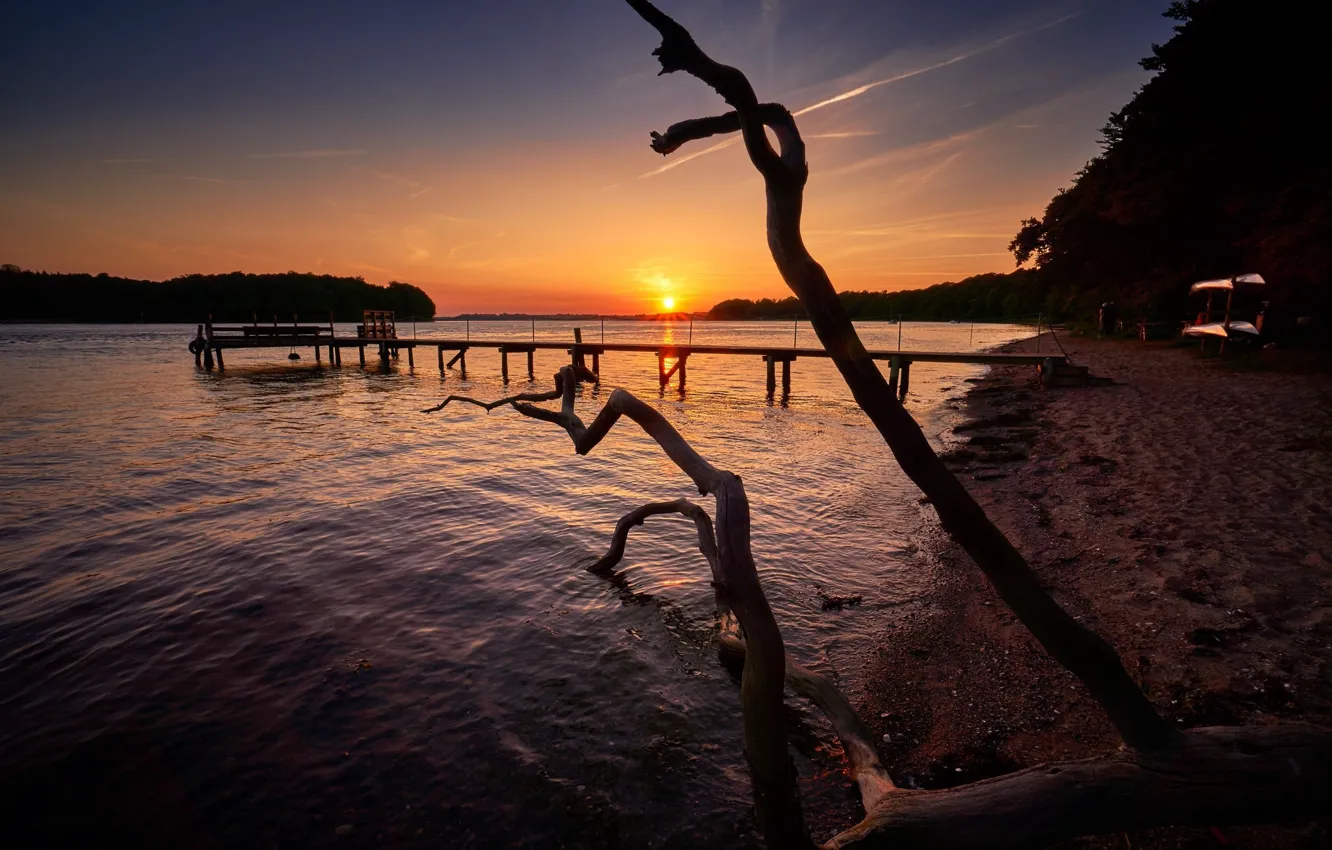 Photo wallpaper the sky, sunset, the evening