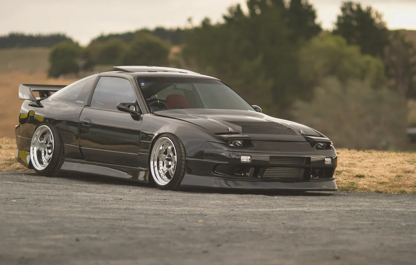 Wallpaper Black, Tuning, Nissan, Nissan, Car, Black, Tuning, 180SX for ...