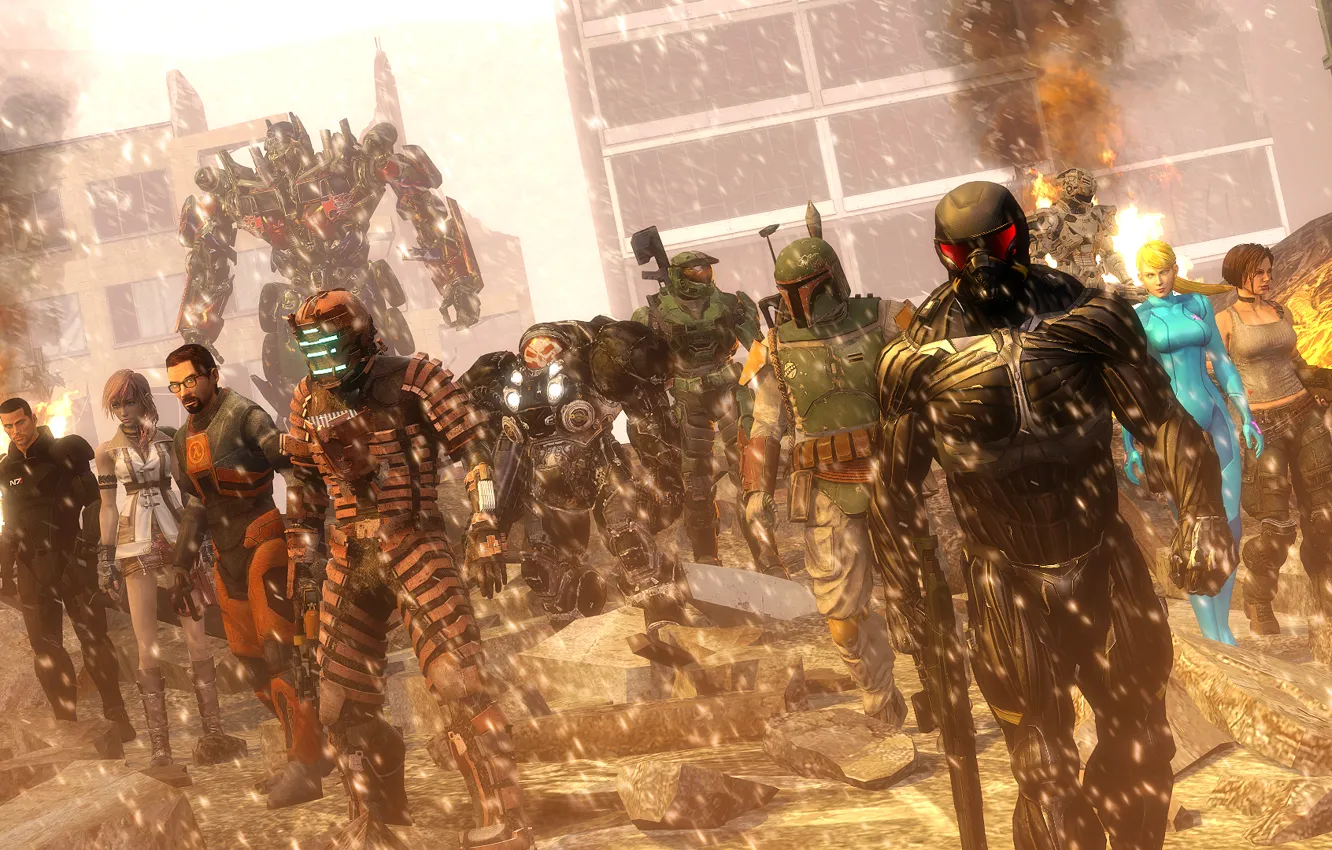 Photo wallpaper starcraft, Crysis, Halo, Gordon Freeman, dead space, mass effect, shepard, art